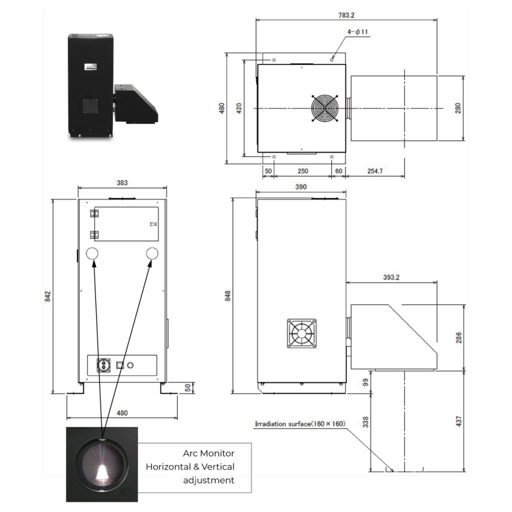 xes 160s1 dimension